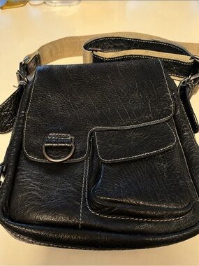 Adrian Klis Crossbody Leather Shoulder Bag - Black
